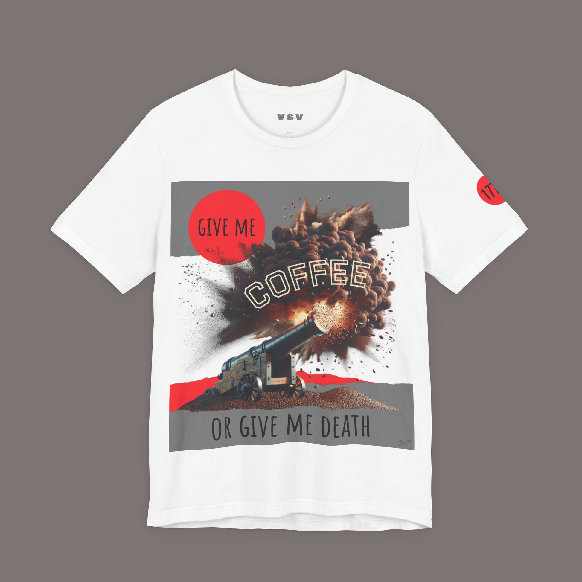 Give Me Coffee or Give Me Death Tee - Colonial History Graphic Art Tee