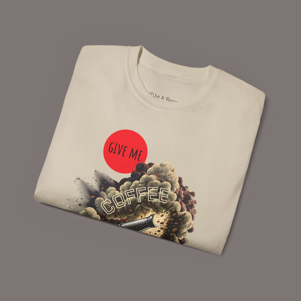 Give Me Coffee or Give Me Death Tee - Colonial History Unisex Heavyweight Art Tee