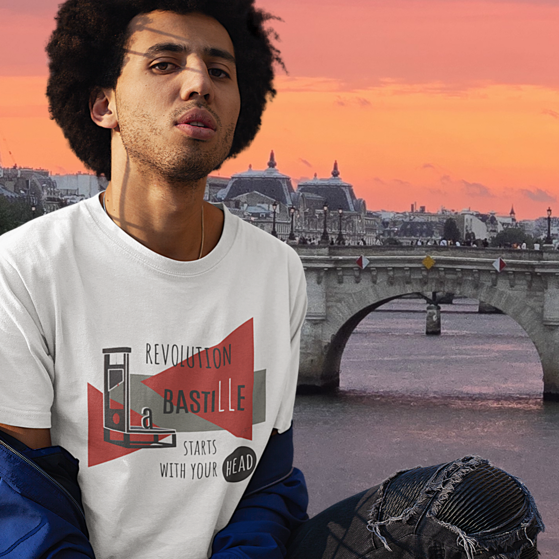 Revolution Starts With Your Head - La Bastille Unisex Art Tee