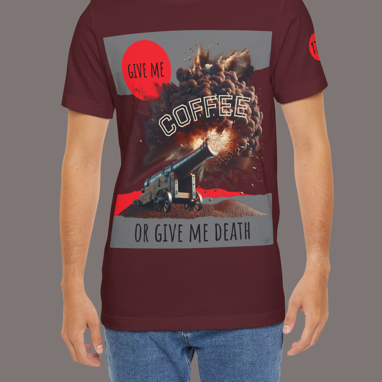 Give Me Coffee or Give Me Death Tee - Colonial History Graphic Art Tee