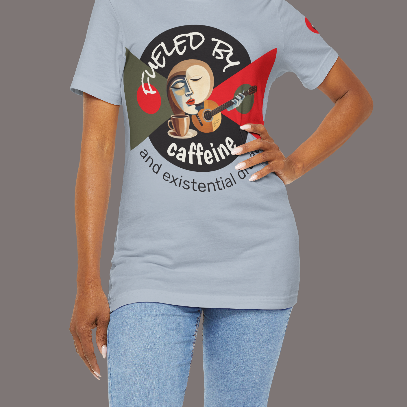 Fueled by Caffeine and Existential Dread - Unisex Art Tee