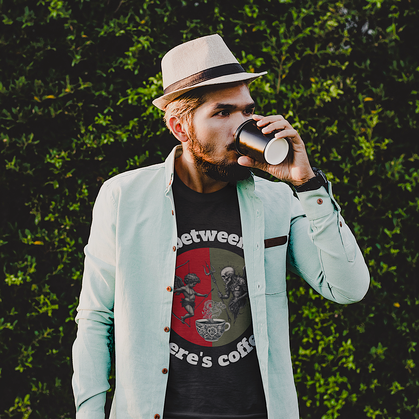 Between Eros and Death, There's Coffee - Unisex Graphic Tee