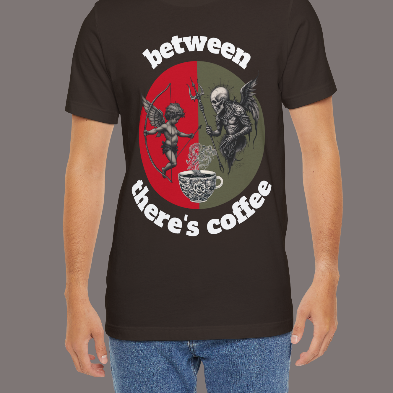 Between Eros and Death, There's Coffee - Unisex Graphic Tee