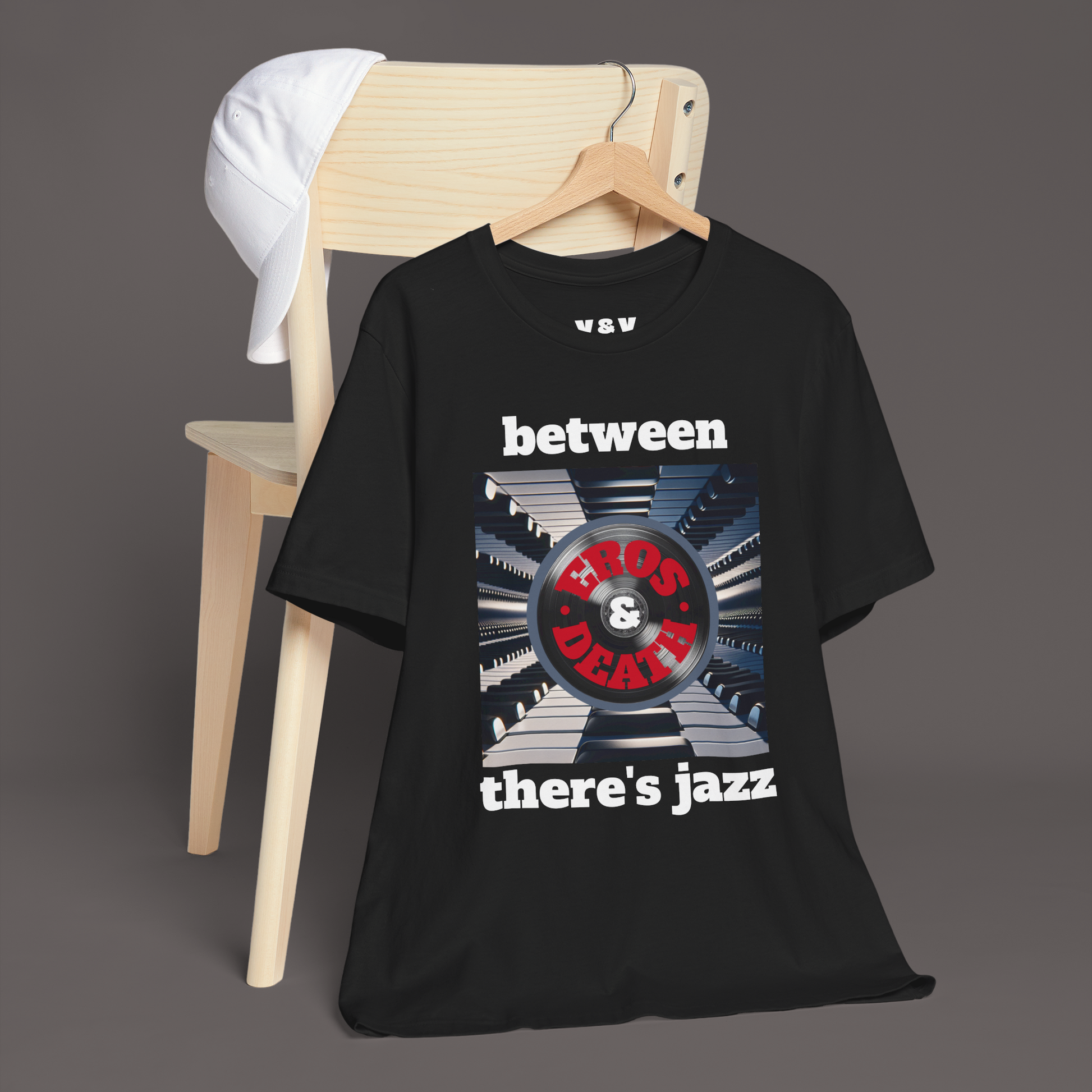 Between Eros and Death, There's Jazz - Unisex Art Tee