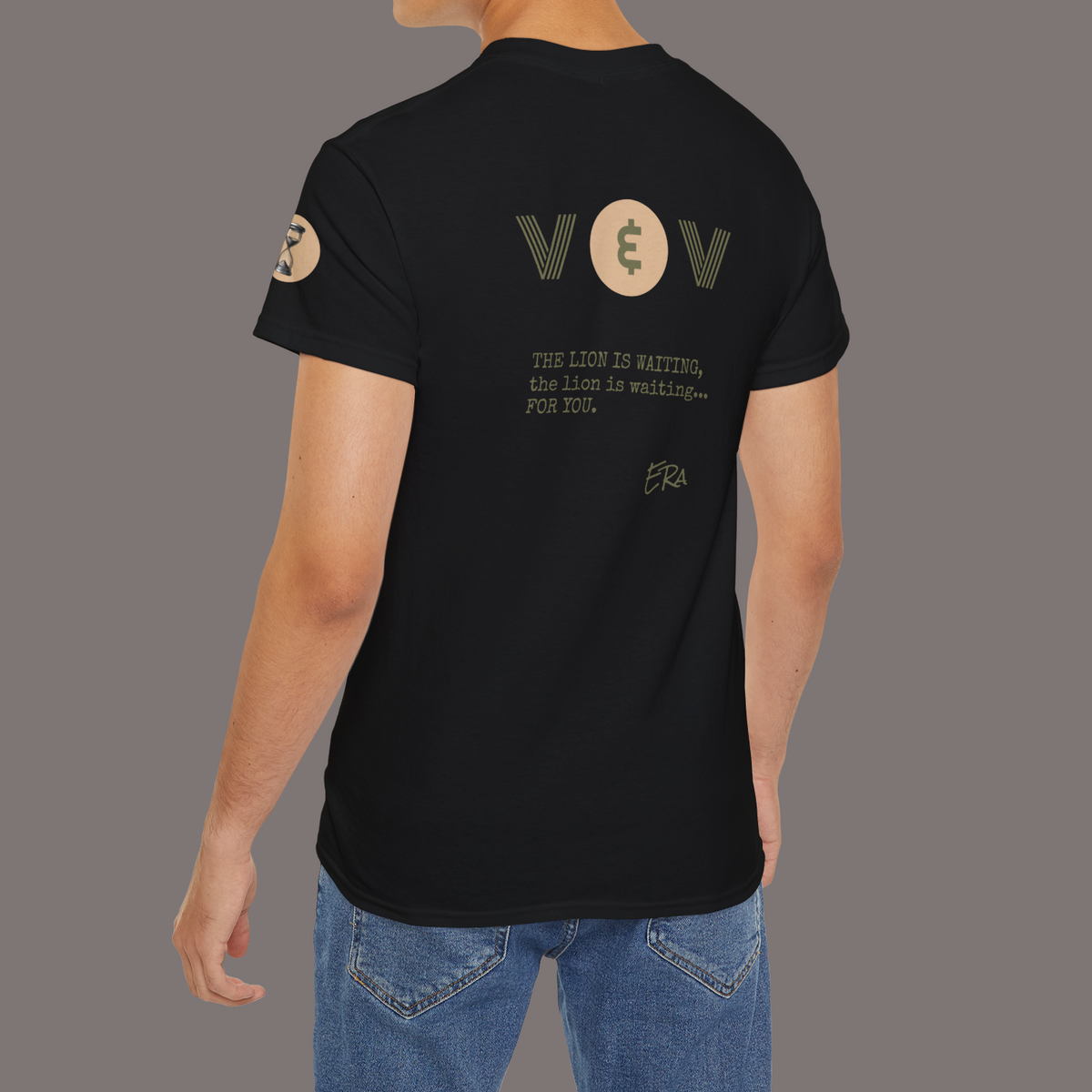 The Lion Is Waiting - Unisex Heavyweight Poetry Art Tee