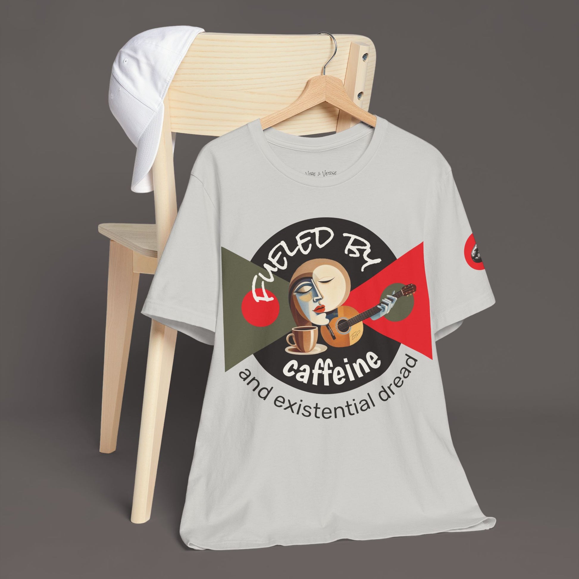 Fueled by Caffeine and Existential Dread - Unisex Art Tee
