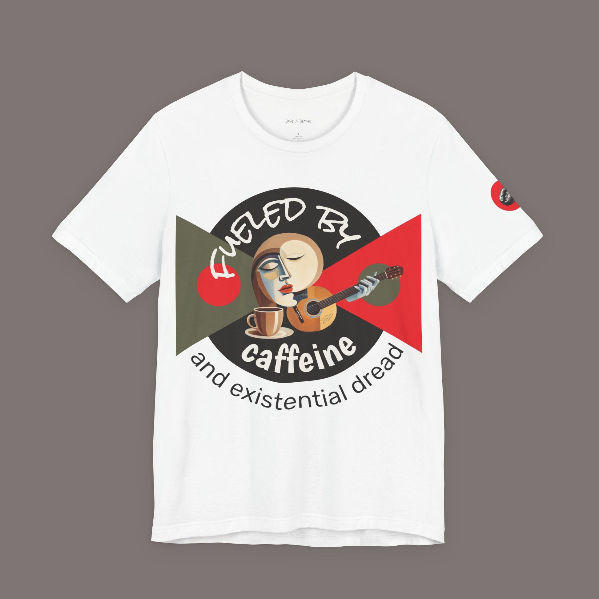 Fueled by Caffeine and Existential Dread - Unisex Art Tee