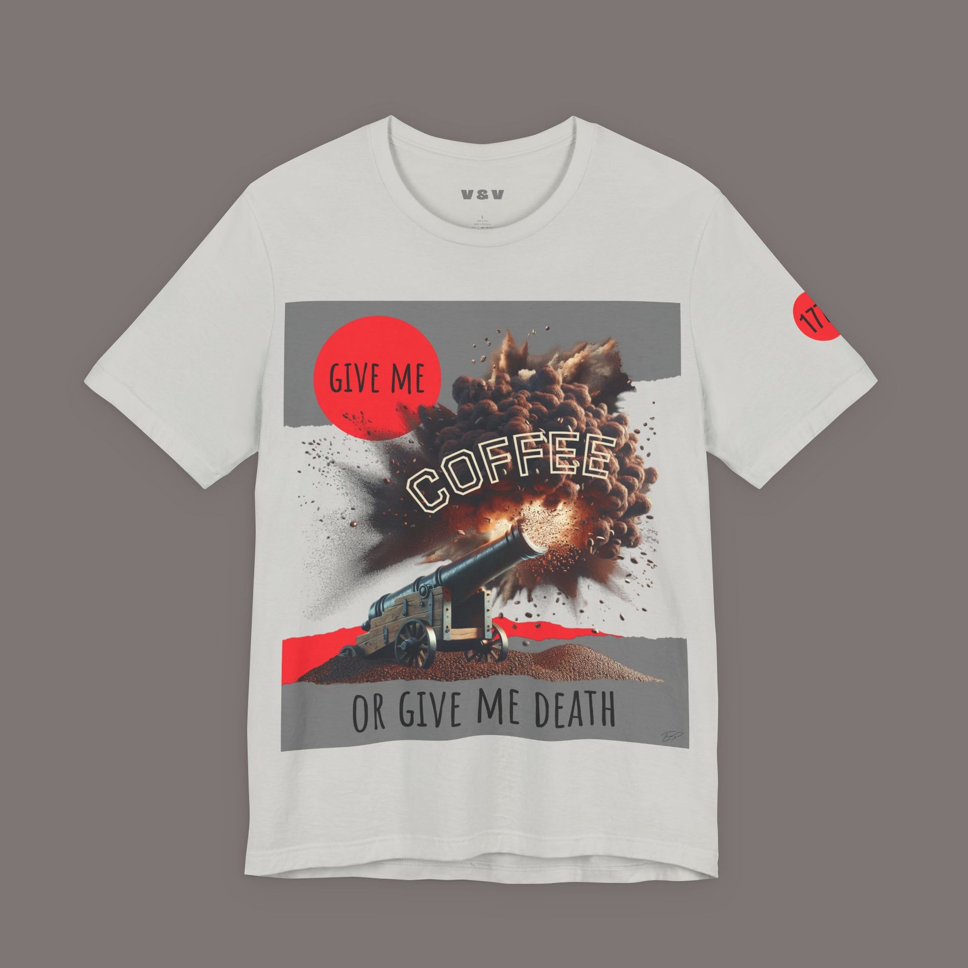 Give Me Coffee or Give Me Death Tee - Colonial History Graphic Art Tee