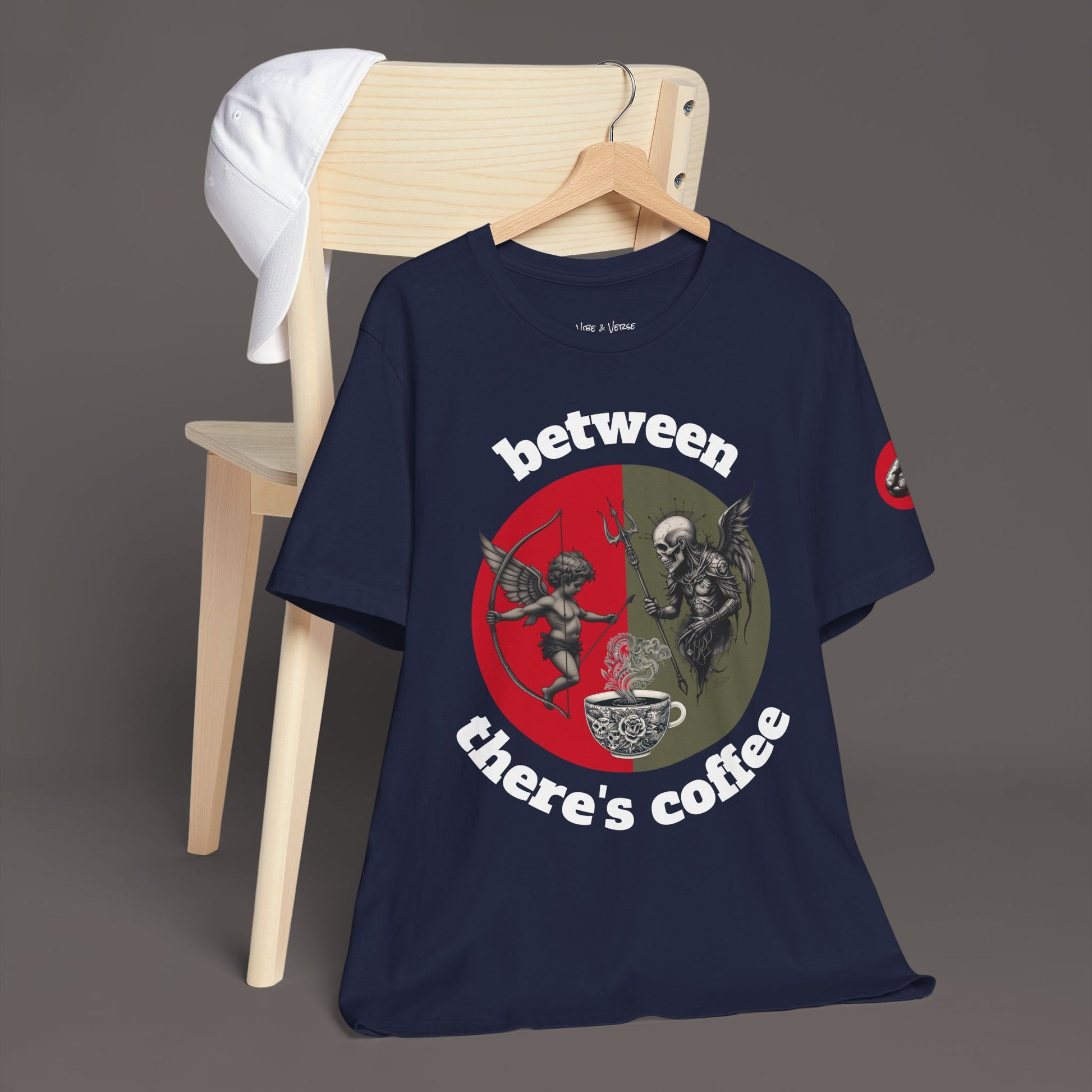 Between Eros and Death, There's Coffee - Unisex Art Tee