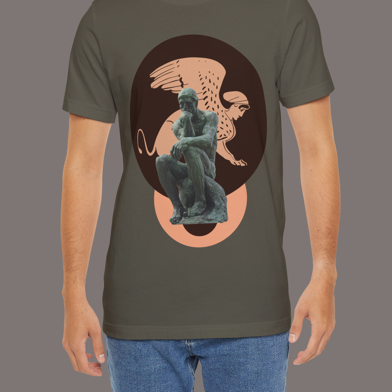 The Sphinx and The Thinker - Poetic Unisex Art Tee