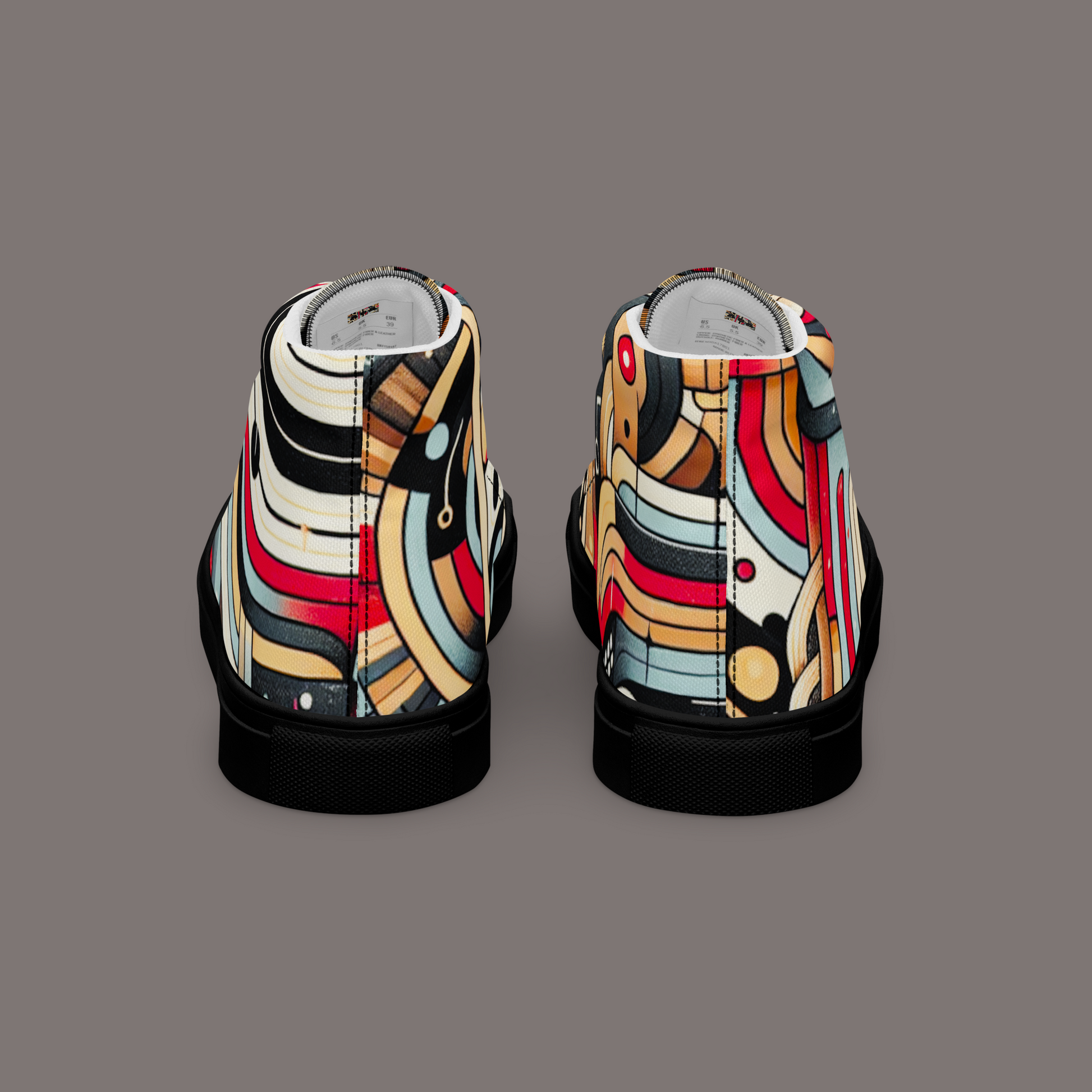 Cyber Seduction 102 - Men’s Artwear Canvas High-tops - Positronic Heart Collection