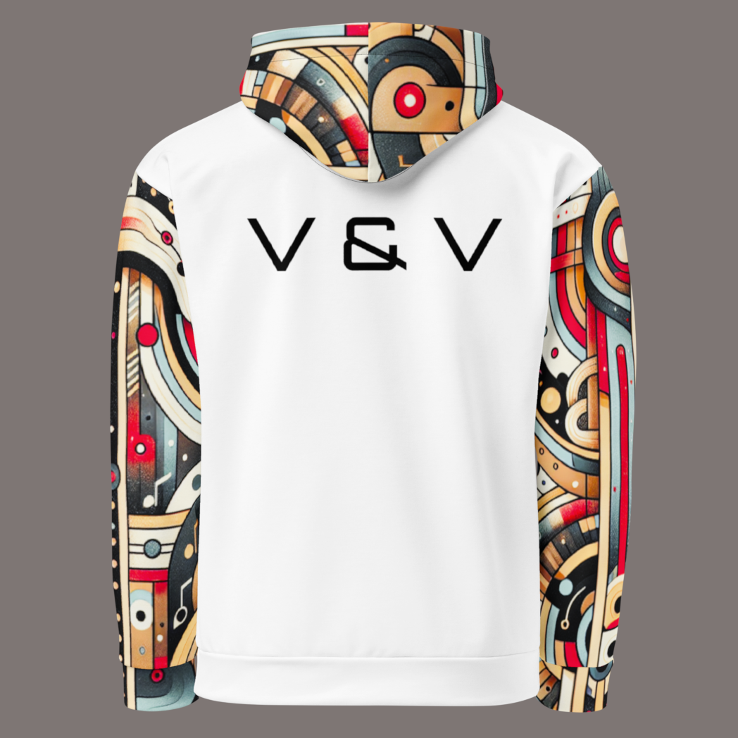 Positronic Heart - All-Over Print Unisex Cotton Artwear Hoodie