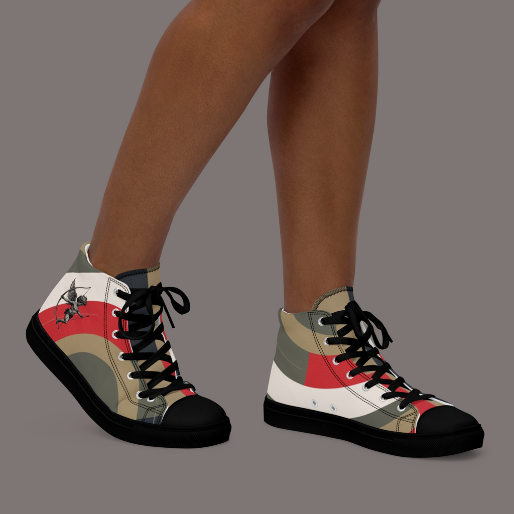 Between Eros & Death, There’s Coffee - Women’s Artwear Canvas High-tops – Caffeine Muse Collection