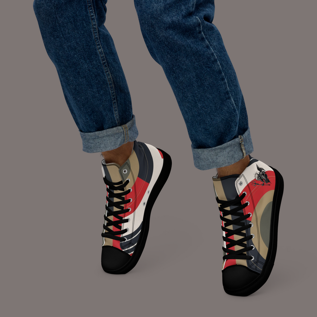 Between Eros & Death, There’s Coffee - Men’s Artwear Canvas High-tops – Caffeine Muse Collection