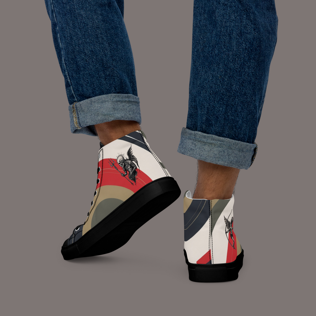 Between Eros & Death, There’s Coffee - Men’s Artwear Canvas High-tops – Caffeine Muse Collection