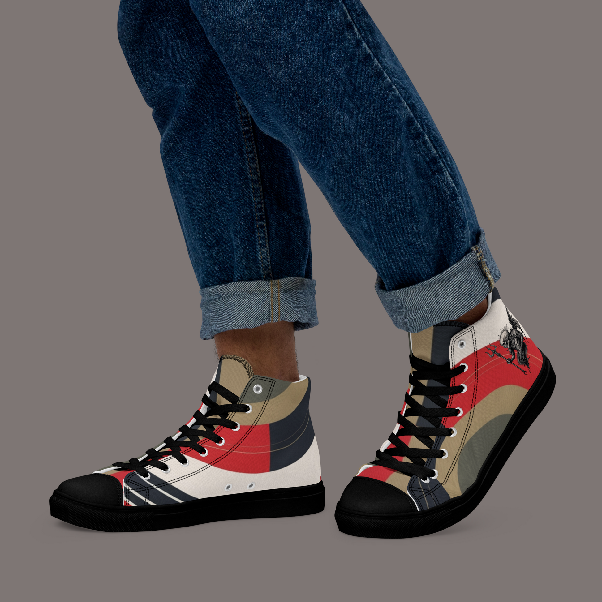 Between Eros & Death, There’s Coffee - Men’s Artwear Canvas High-tops – Caffeine Muse Collection