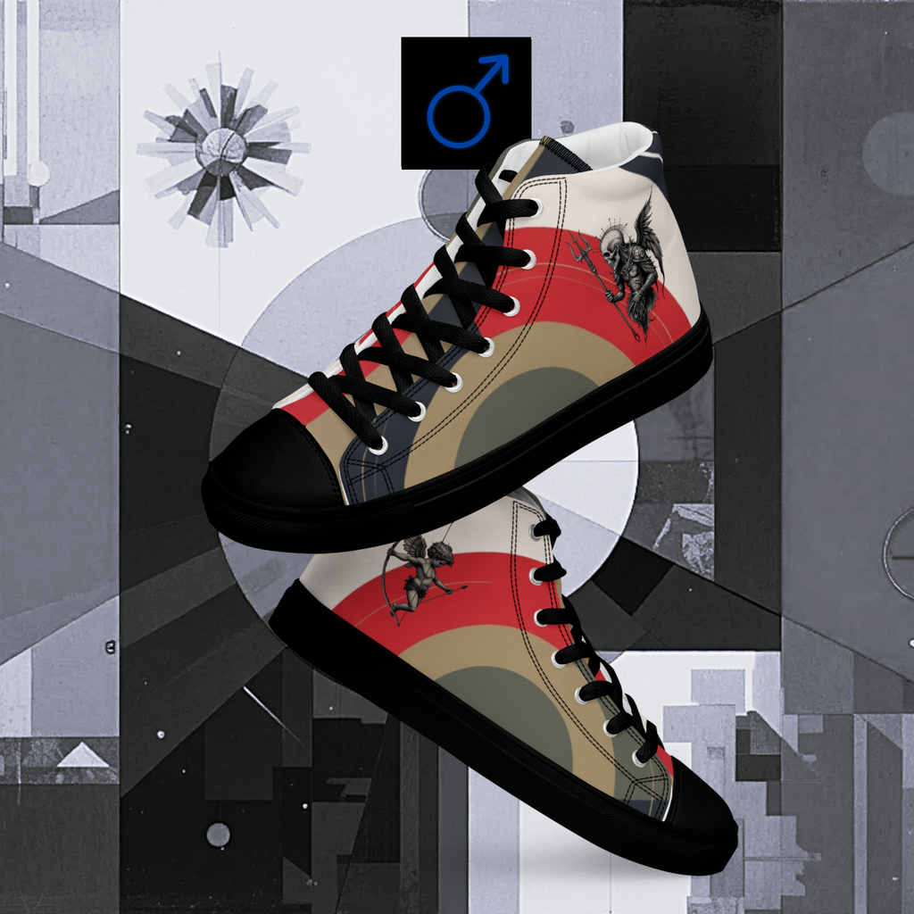 Between Eros & Death, There’s Coffee - Men’s Artwear Canvas High-tops – Caffeine Muse Collection
