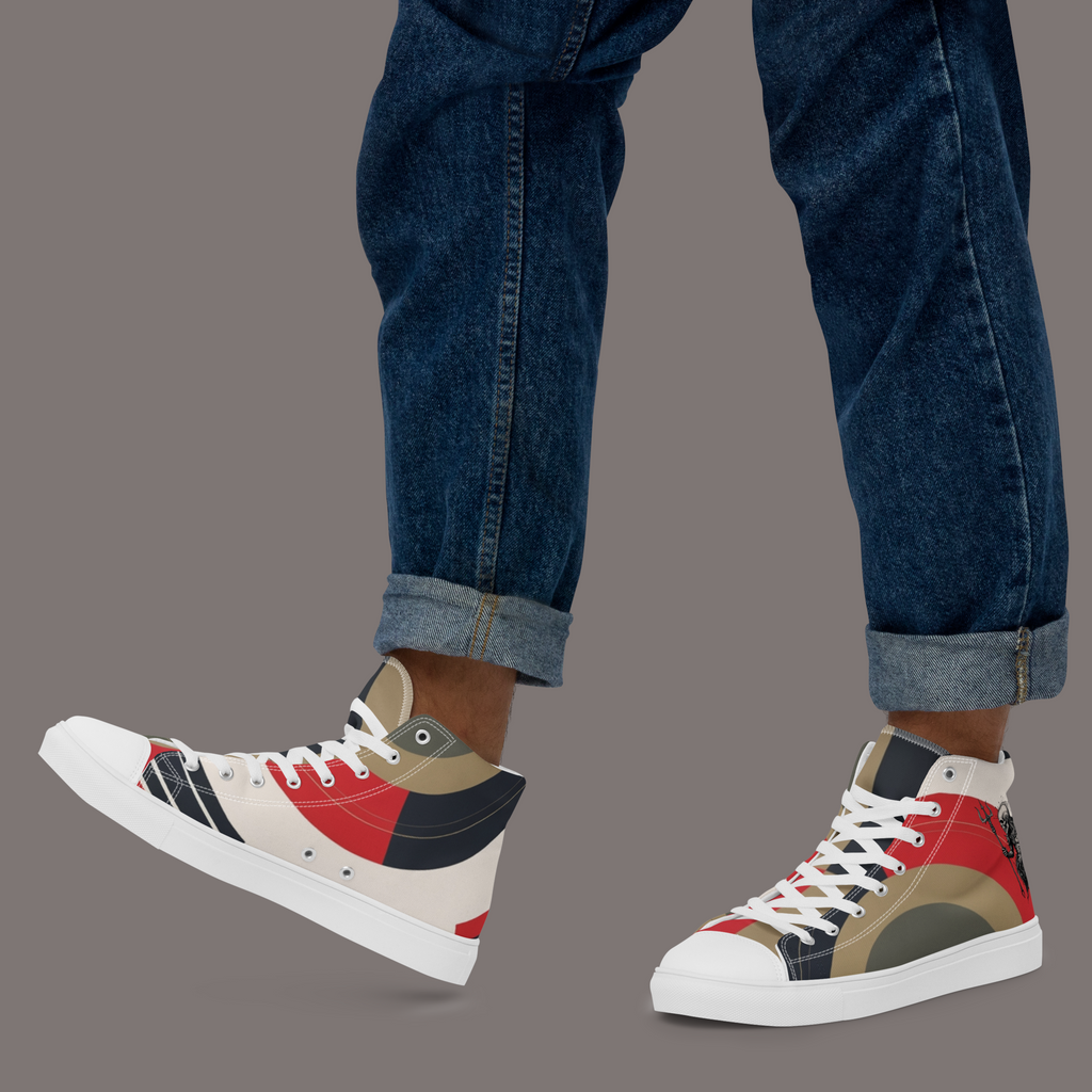 Between Eros & Death, There’s Coffee - Men’s Artwear Canvas High-tops – Caffeine Muse Collection