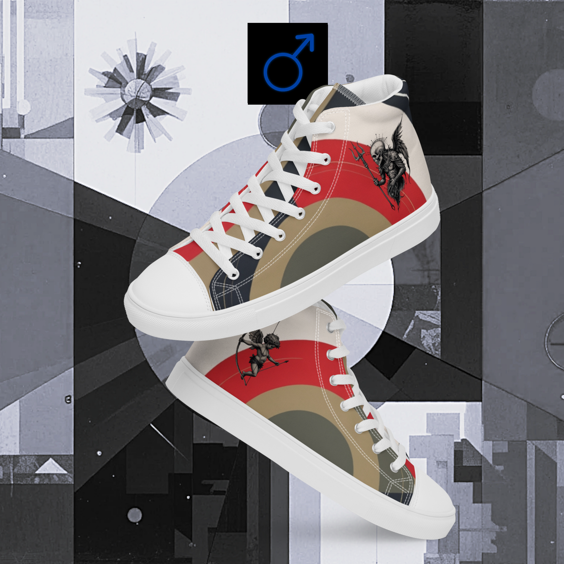 Between Eros & Death, There’s Coffee - Men’s Artwear Canvas High-tops – Caffeine Muse Collection