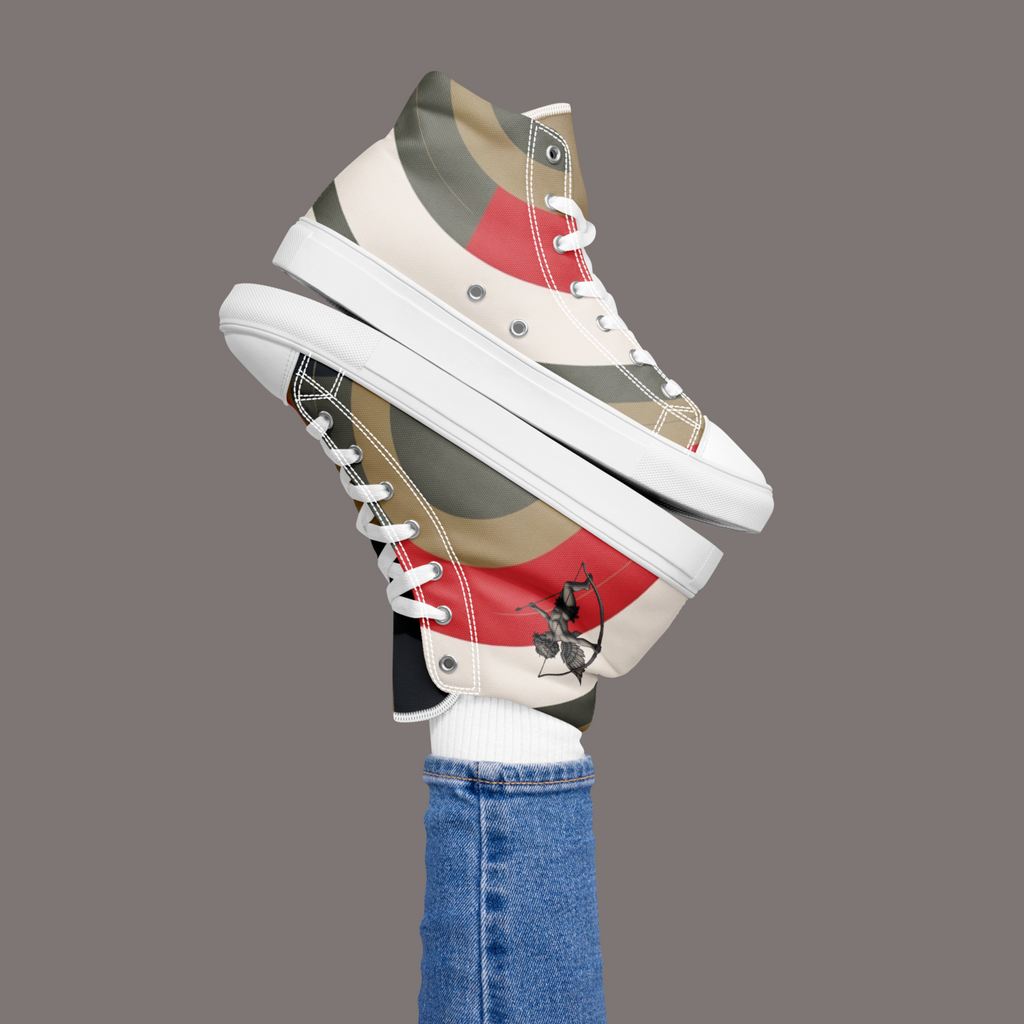 Between Eros & Death, There’s Coffee - Women’s Artwear Canvas High-tops – Caffeine Muse Collection