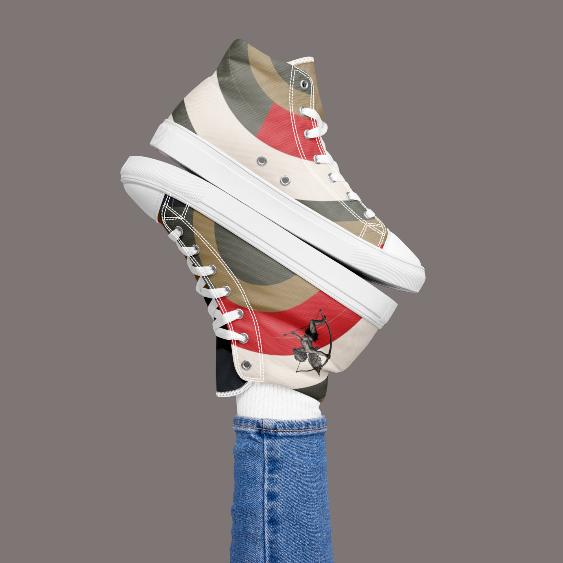 Between Eros & Death, There’s Coffee - Women’s Artwear Canvas High-tops – Caffeine Muse Collection