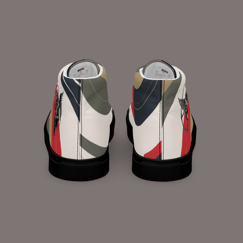 Between Eros & Death, There’s Coffee - Women’s Artwear Canvas High-tops – Caffeine Muse Collection