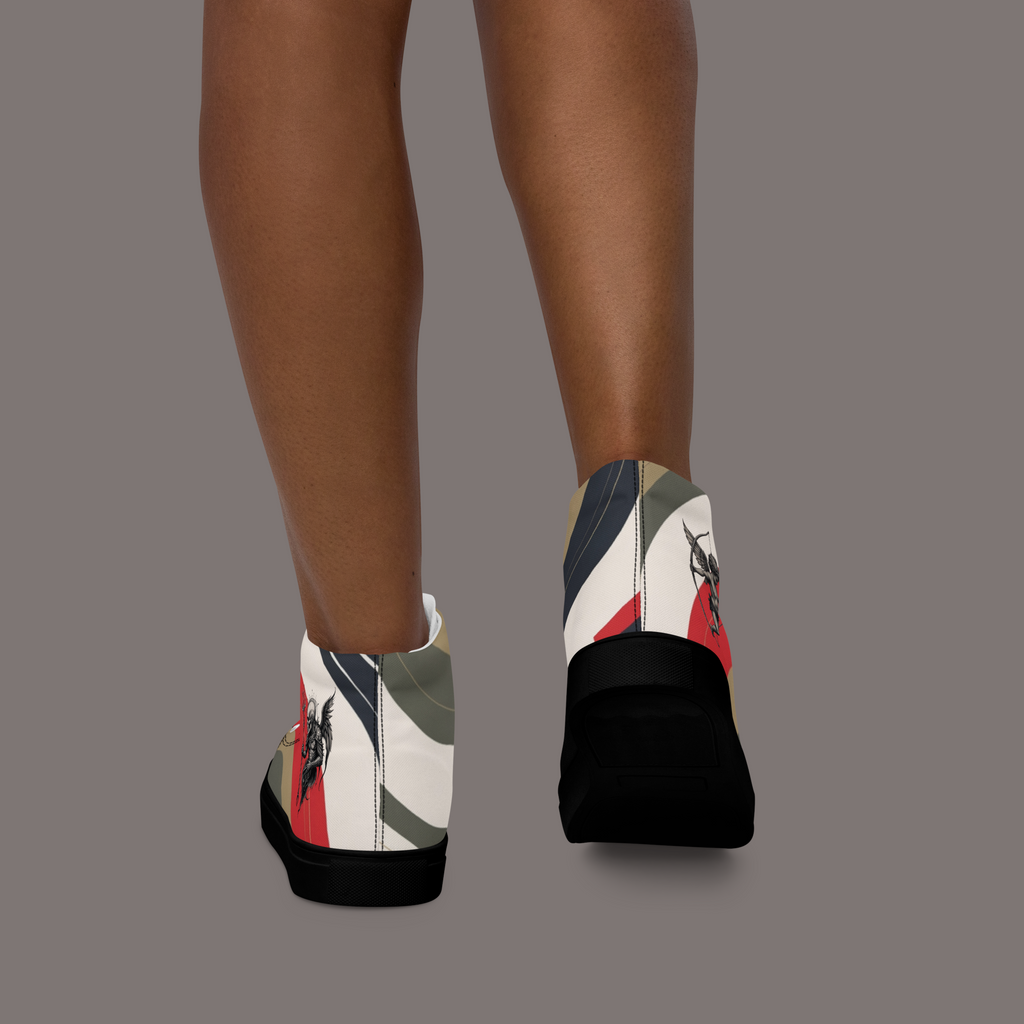 Between Eros & Death, There’s Coffee - Women’s Artwear Canvas High-tops – Caffeine Muse Collection