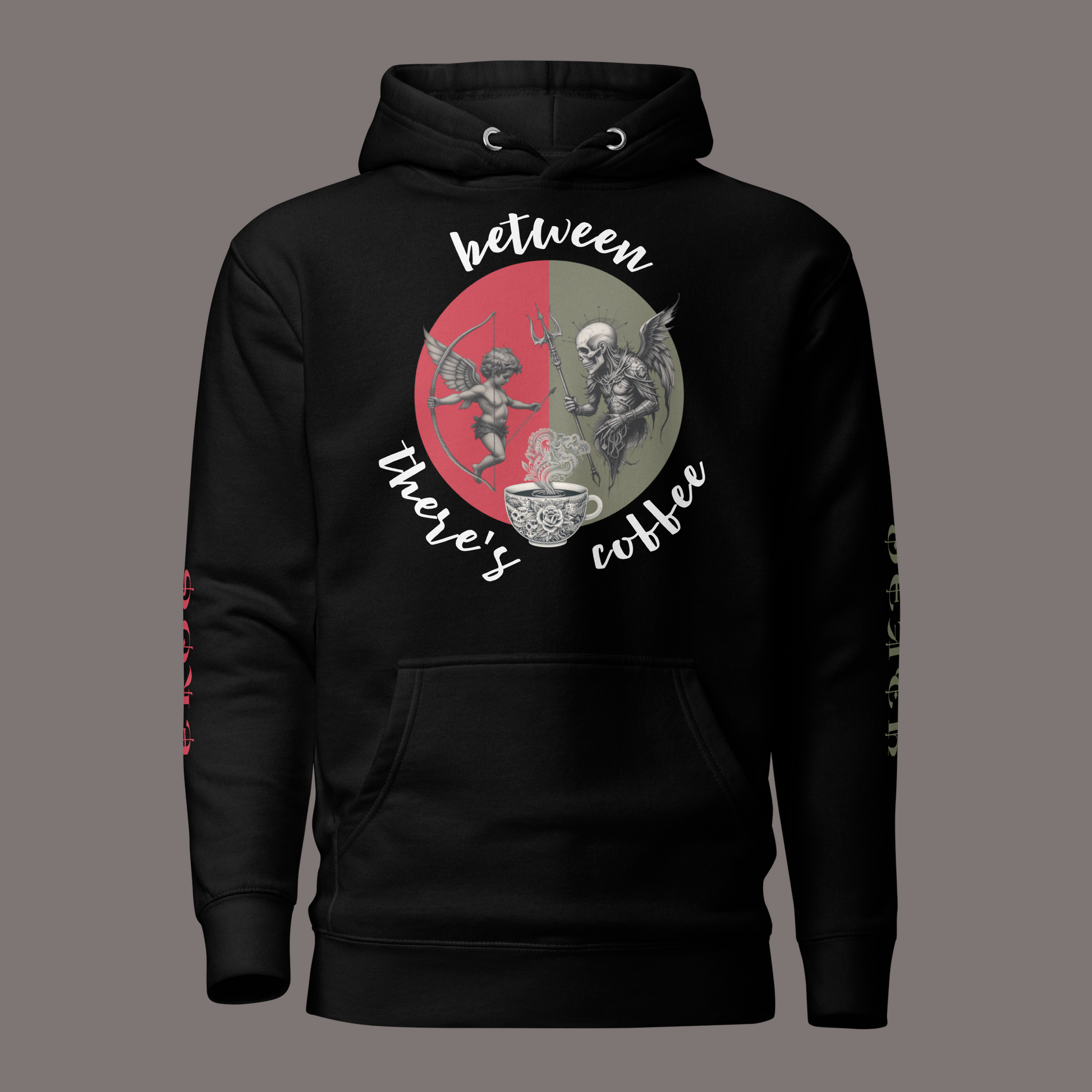 Between Eros & Death, There’s Coffee – Unisex Artwear Hoodie