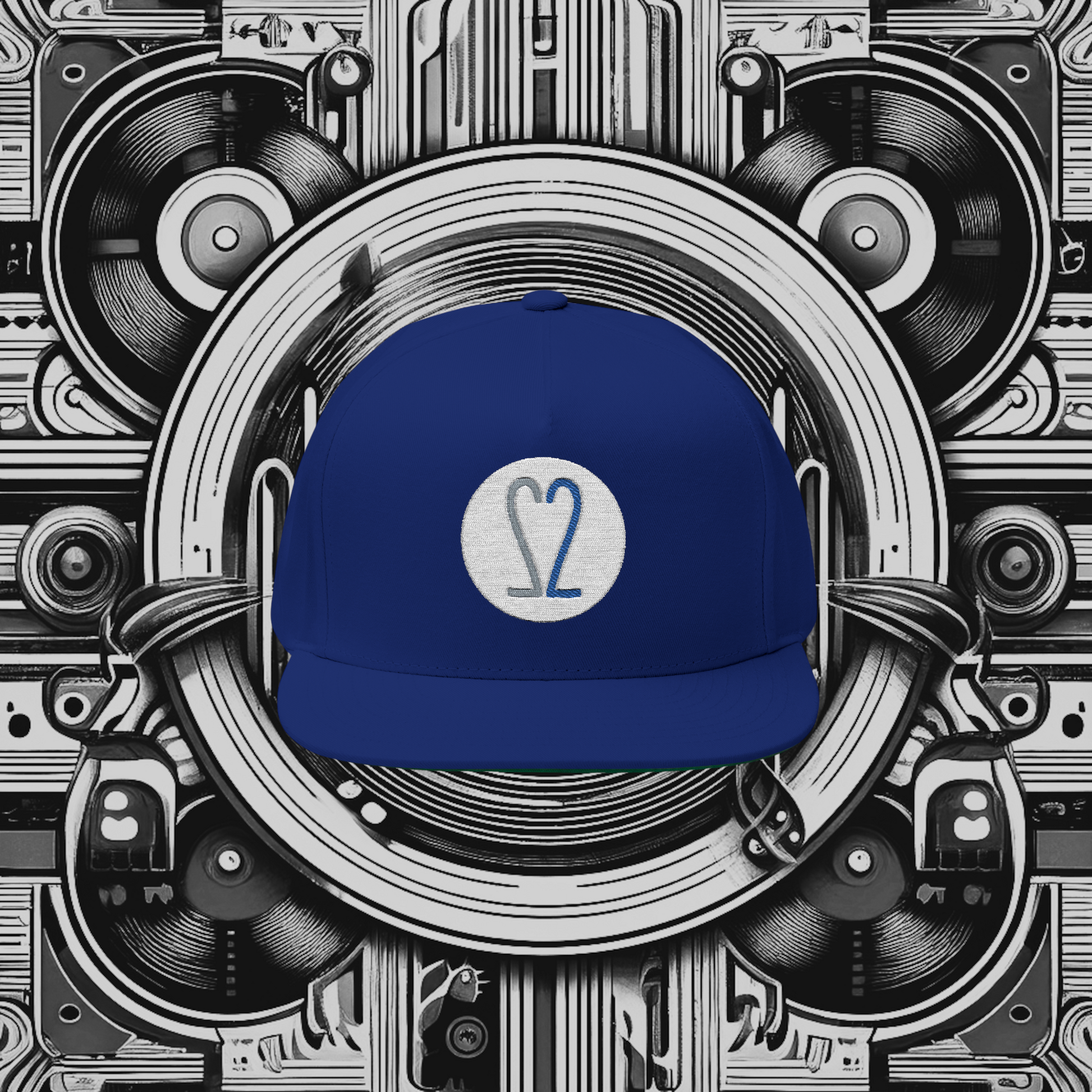 It Takes 2 to Tango - Royal Blue Embroidered Flat Bill Cap - Positronic Heart Collection