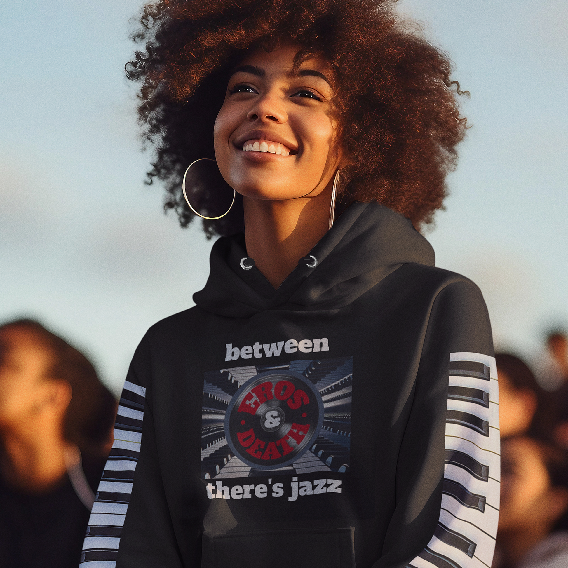 Between Eros and Death, There's Jazz - Unisex Artwear Hoodie