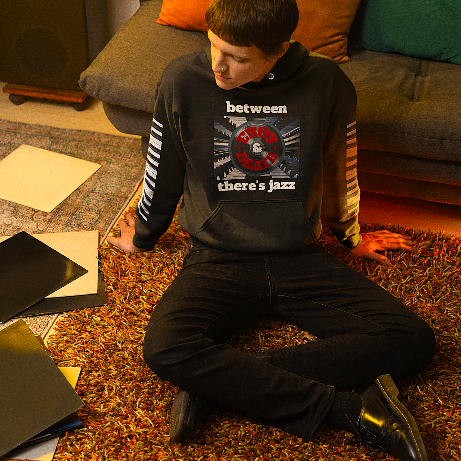 Between Eros and Death, There's Jazz - Unisex Artwear Hoodie