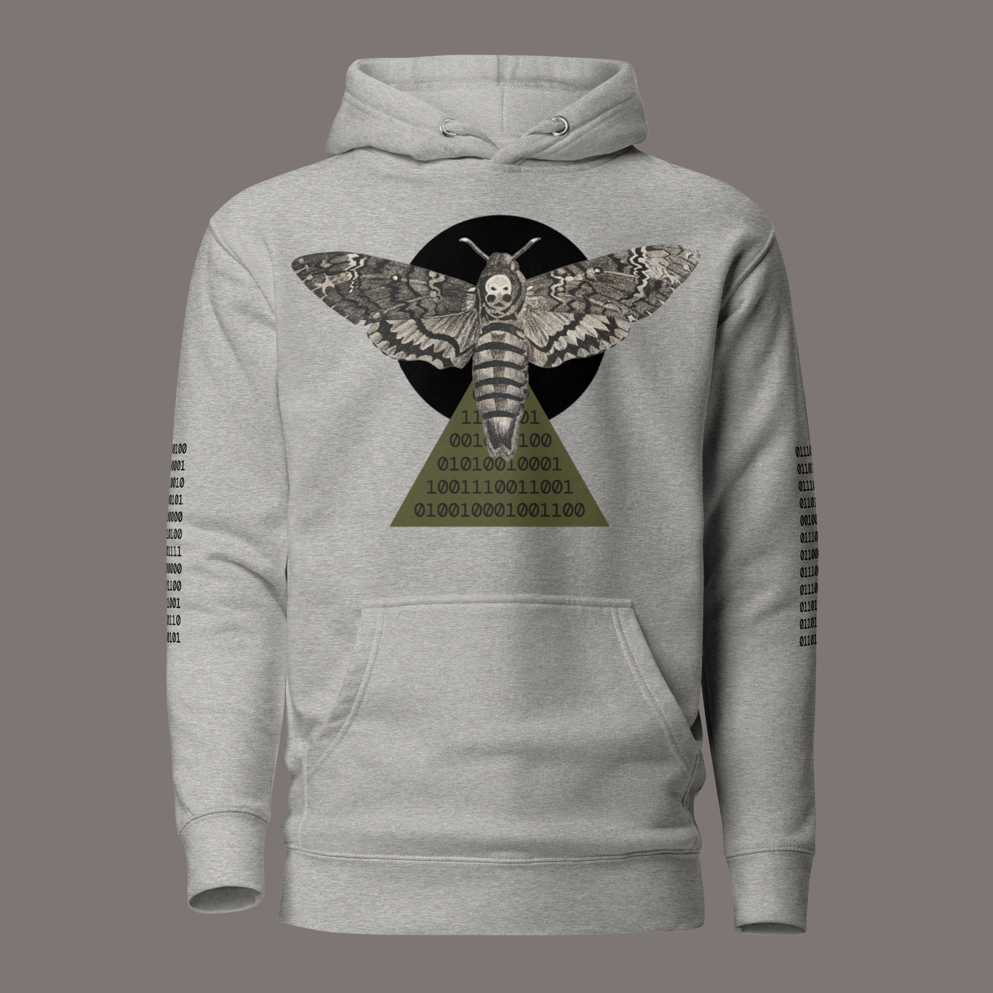 Death’s Head Moth Binary Code – Unisex Artwear Hoodie
