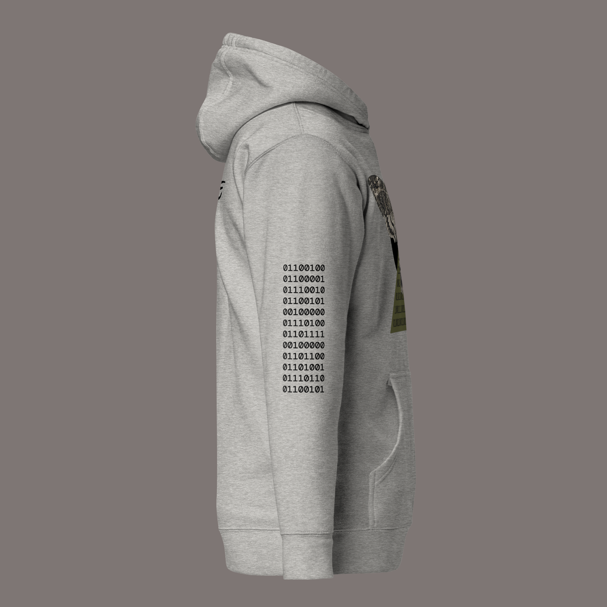 Death’s Head Moth Binary Code – Unisex Artwear Hoodie