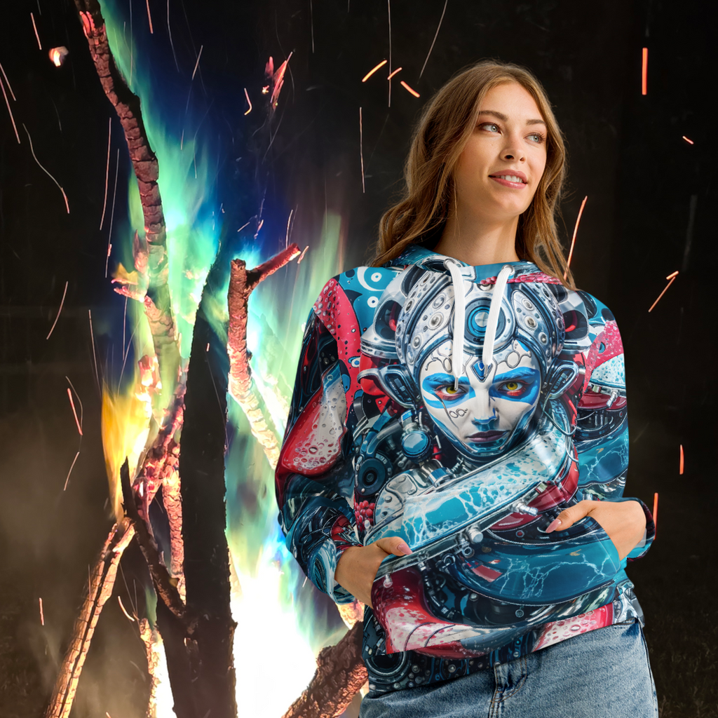 Digital Oracle - All-Over Print Unisex Cotton Artwear Hoodie