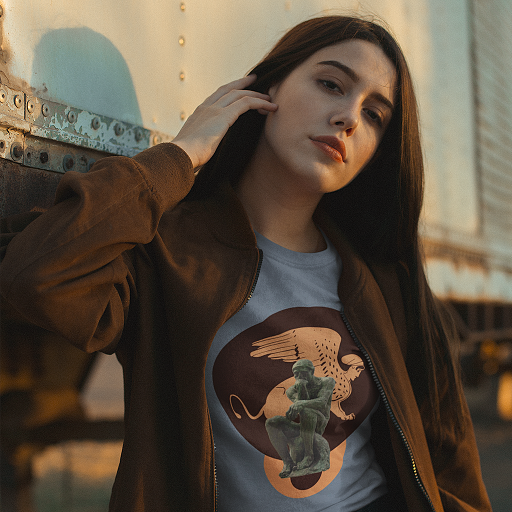 The Sphinx and The Thinker - Poetic Unisex Art Tee