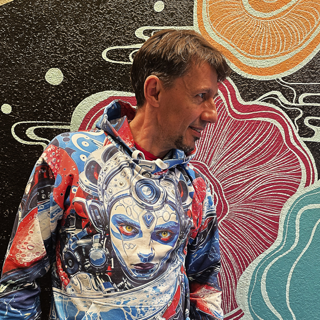 Digital Oracle - All-Over Print Unisex Cotton Artwear Hoodie