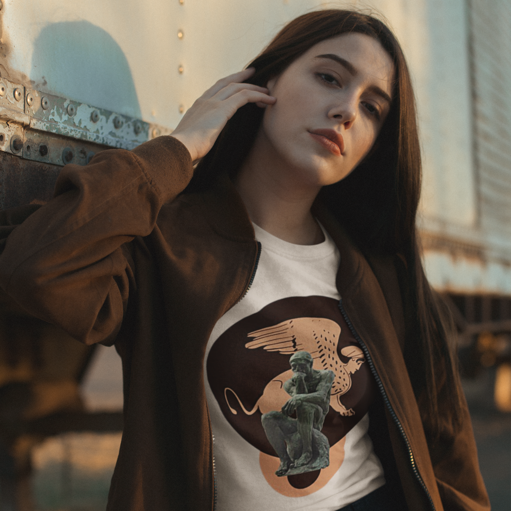 The Sphinx and The Thinker - Poetic Unisex Art Tee