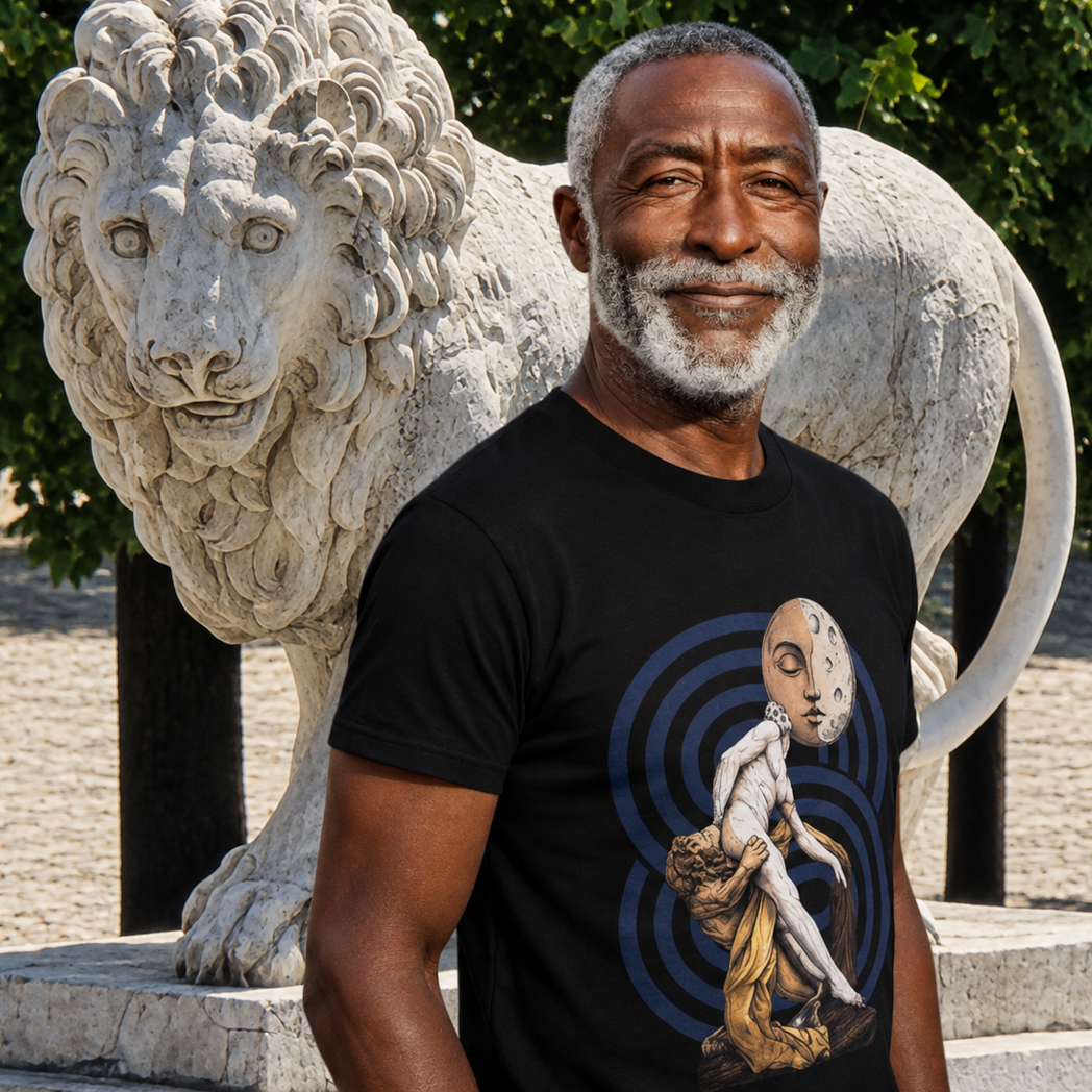 The Lion Is Waiting - Unisex Heavyweight Poetry Art Tee