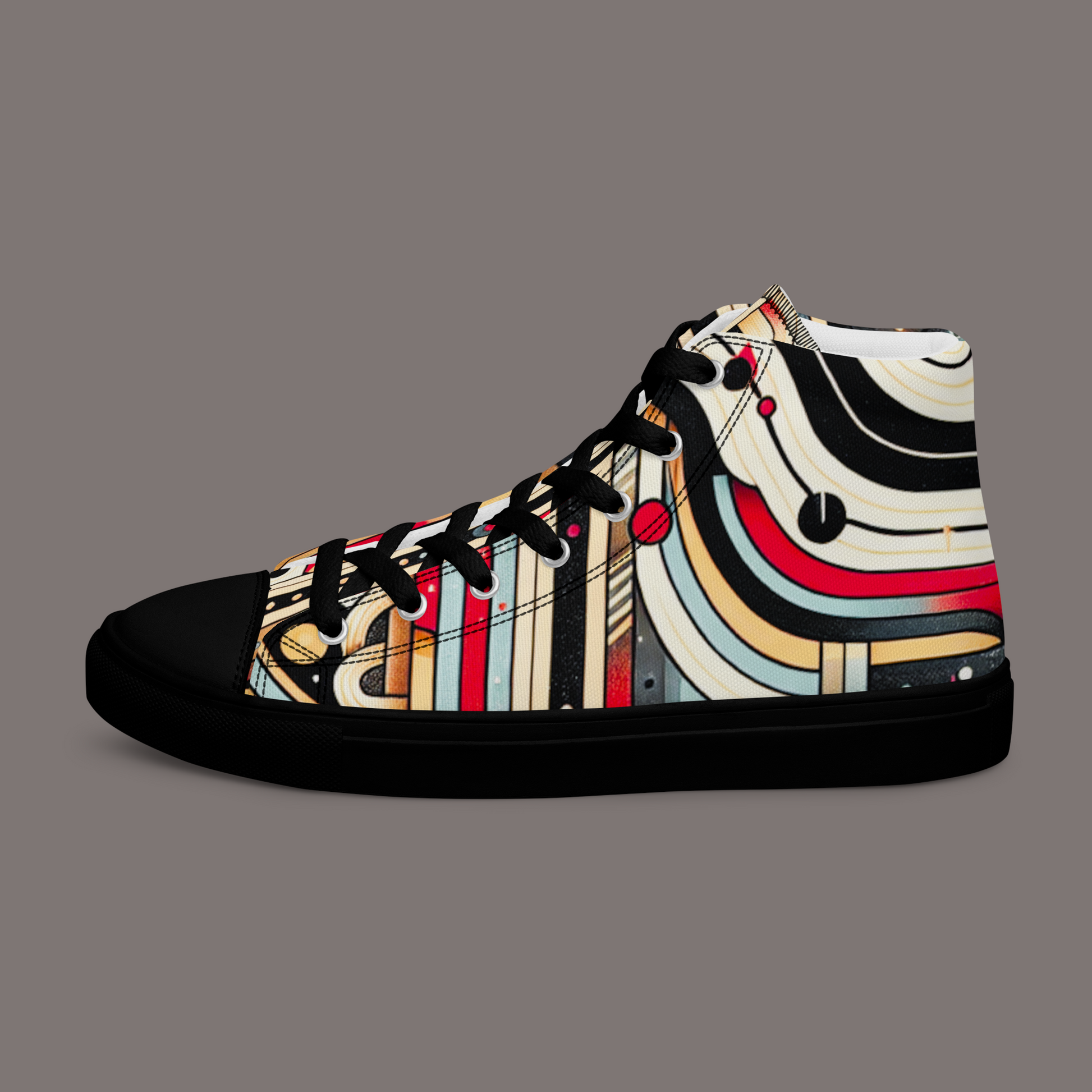 Cyber Seduction 102 - Men’s Artwear Canvas High-tops - Positronic Heart Collection