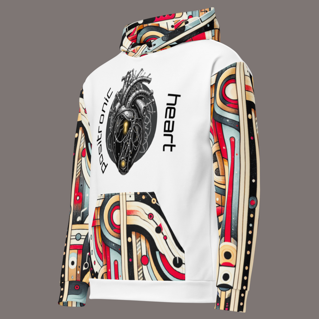Positronic Heart – All-Over Print Unisex 95% Cotton Artwear Hoodie