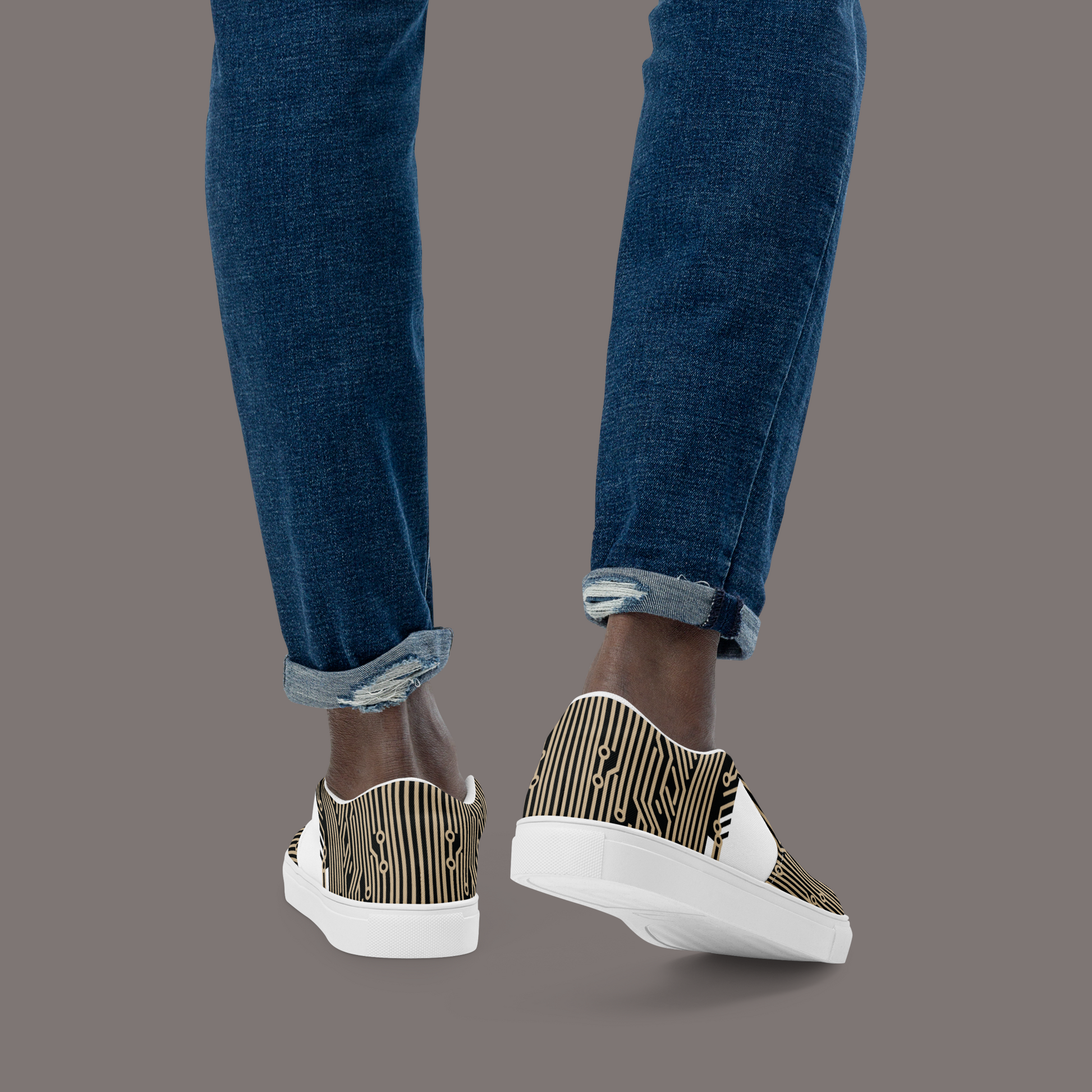 Cyber Seduction 101 - Men’s Slip-On Canvas Shoes - Positronic Heart Collection