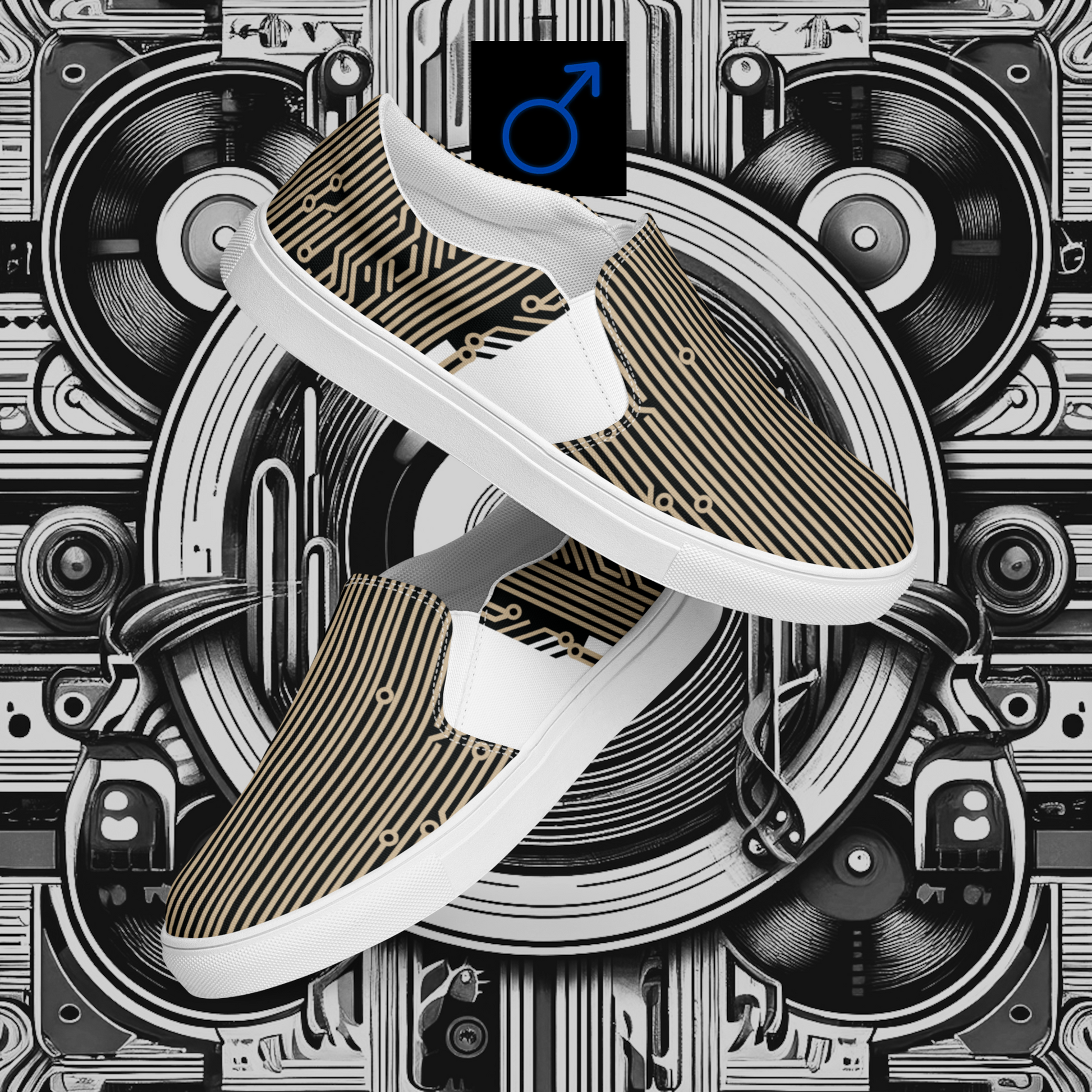 Cyber Seduction 101 - Men’s Slip-On Canvas Shoes - Positronic Heart Collection