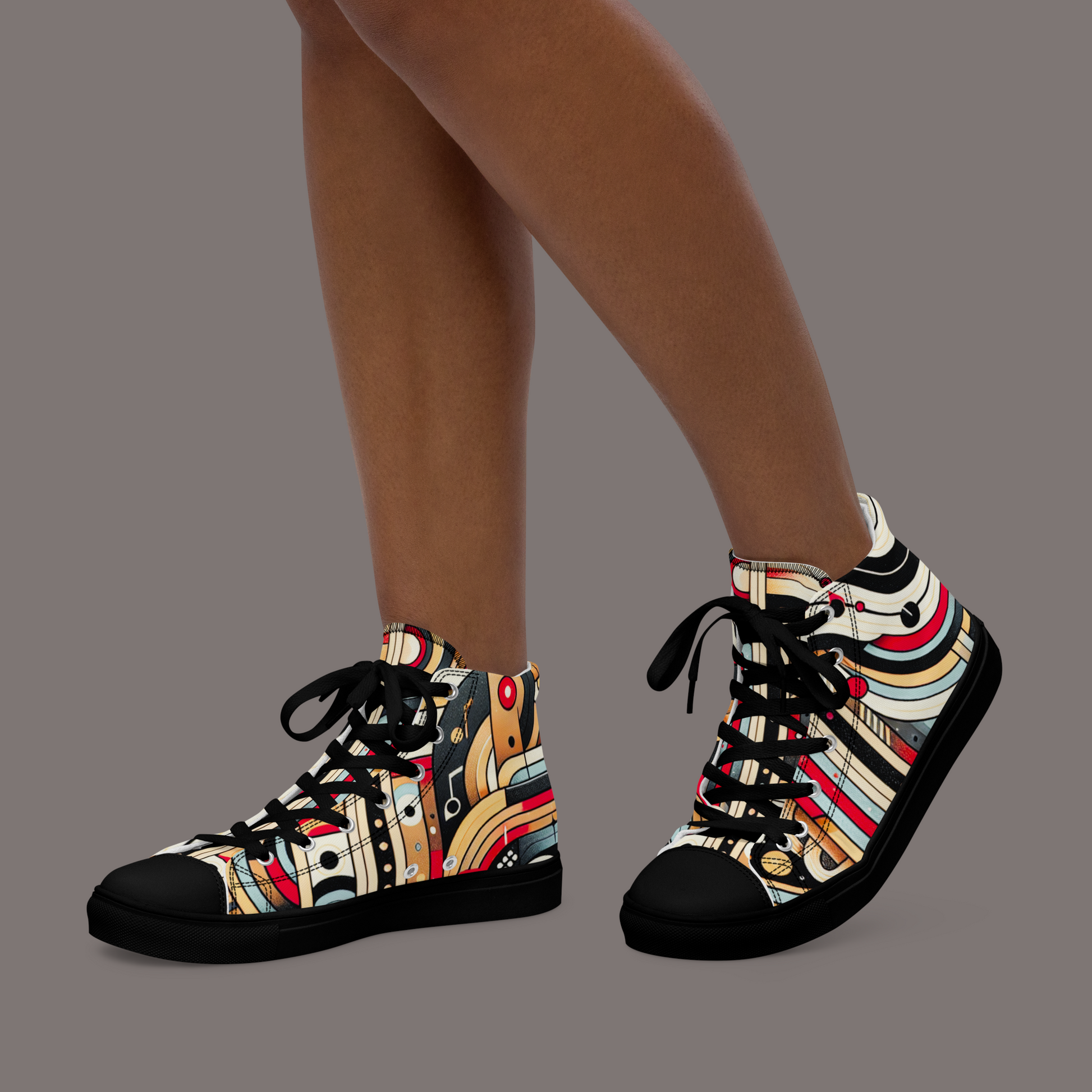 Cyber Seduction 102 - Women’s Artwear Canvas High-tops - Positronic Heart Collection