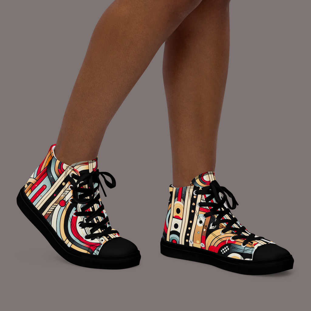 Cyber Seduction 102 - Women’s Artwear Canvas High-tops - Positronic Heart Collection