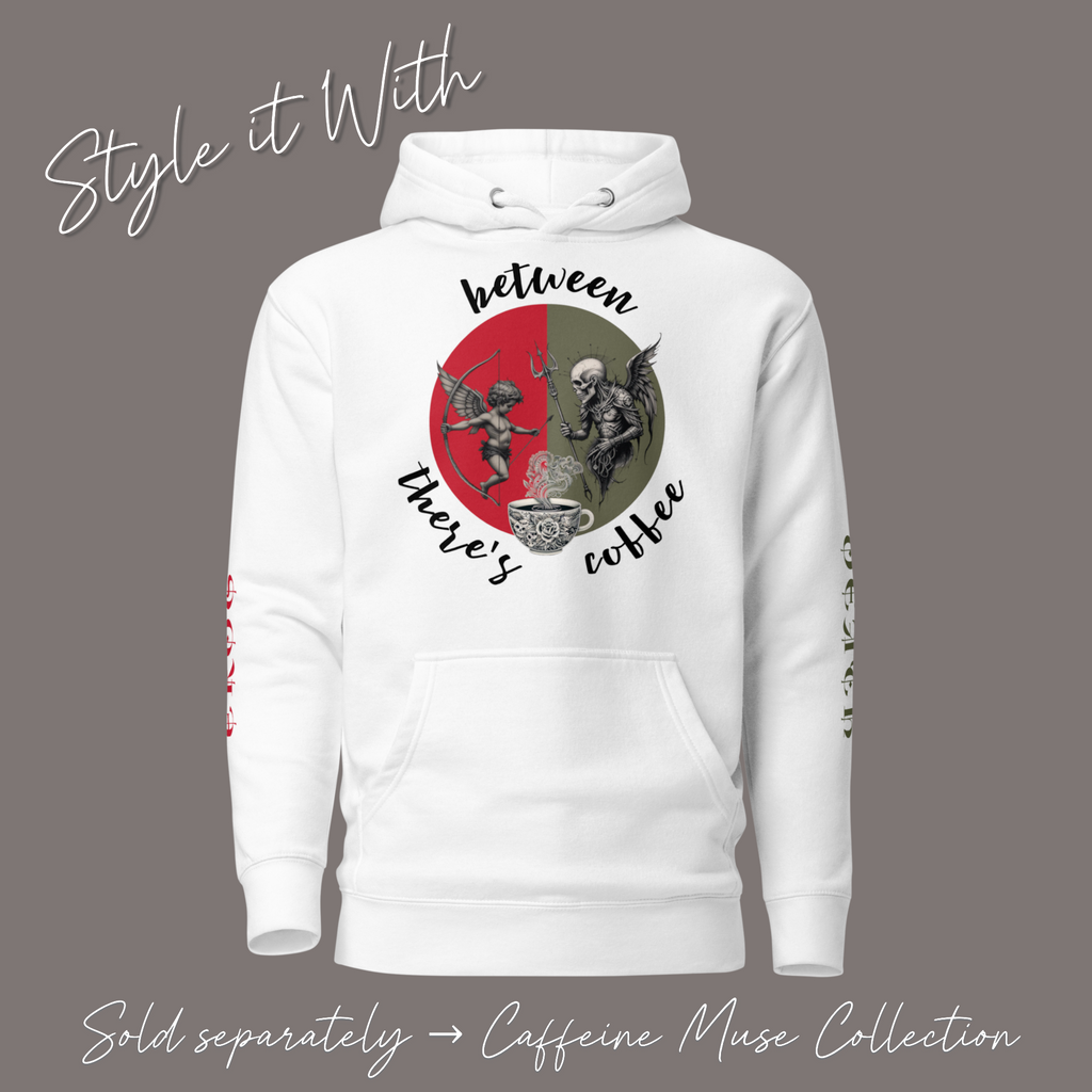 Between Eros & Death, There’s Coffee - Women’s Artwear Canvas High-tops – Caffeine Muse Collection