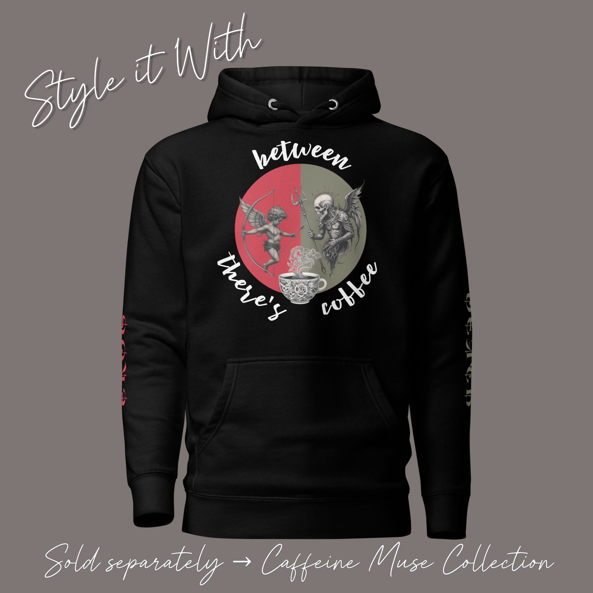 Between Eros & Death, There’s Coffee - Women’s Artwear Canvas High-tops – Caffeine Muse Collection