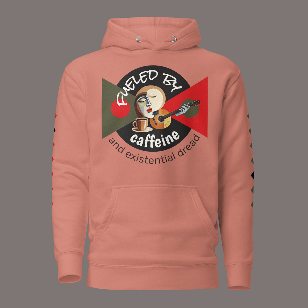 Fueled by Caffeine and Existential Dread – Unisex Artwear Hoodie