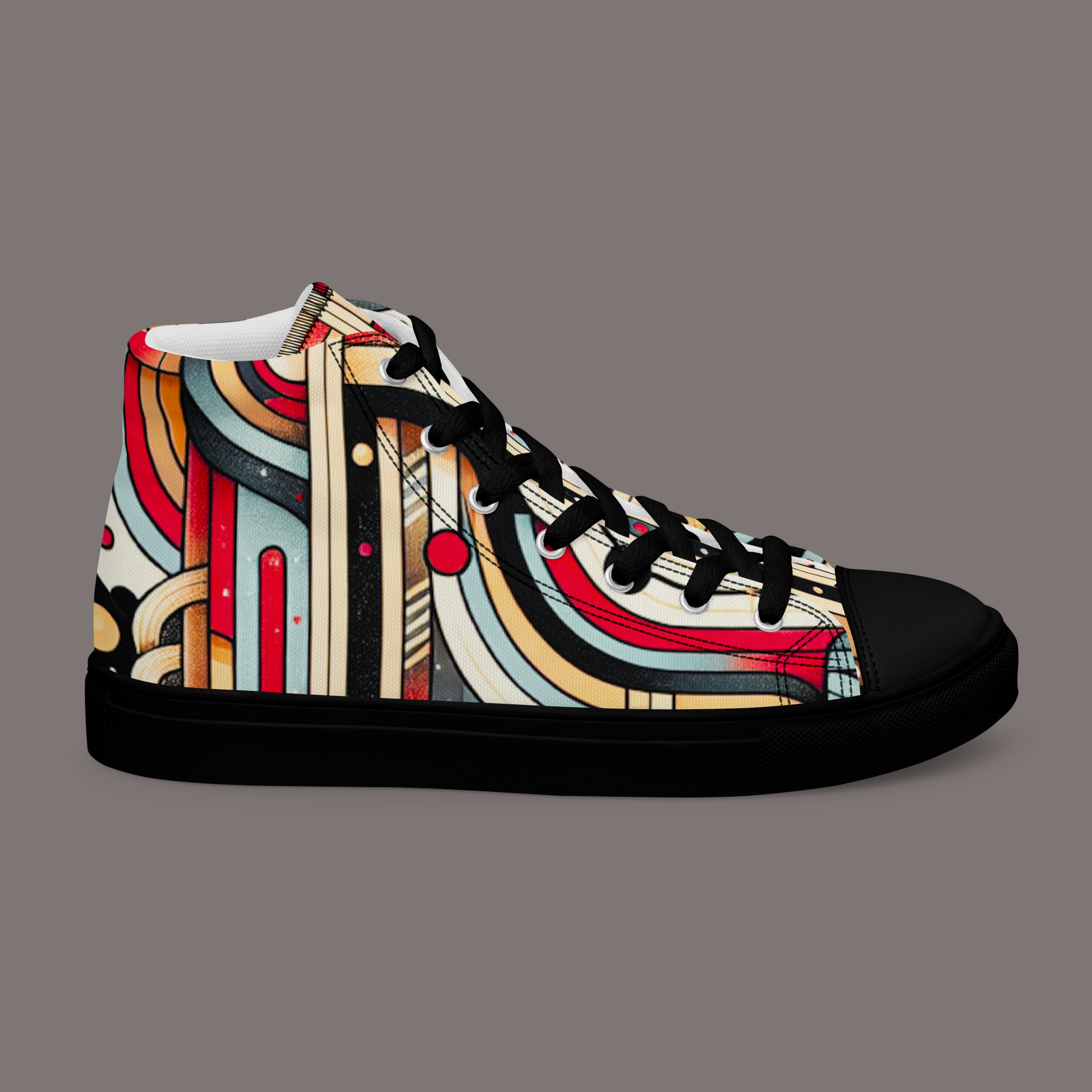 Cyber Seduction 102 - Men’s Artwear Canvas High-tops - Positronic Heart Collection