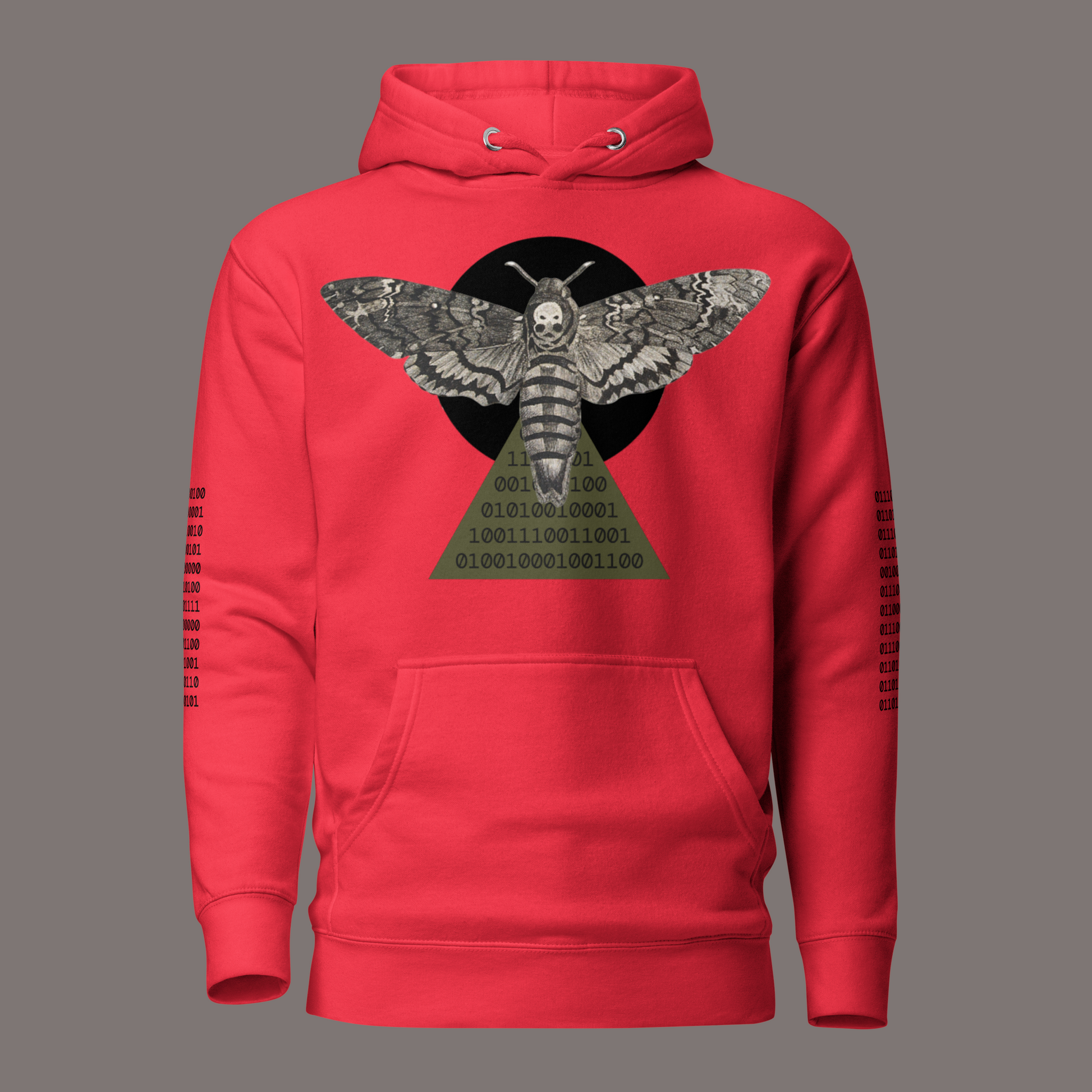 Death’s Head Moth Binary Code – Unisex Artwear Hoodie