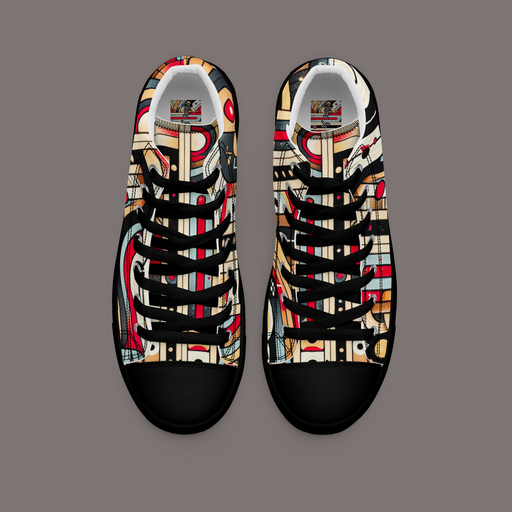 Cyber Seduction 102 - Men’s Artwear Canvas High-tops - Positronic Heart Collection